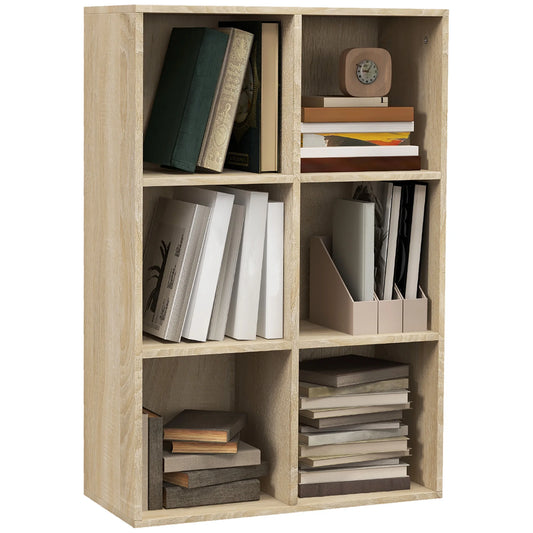 Boekenkasten - Boekenplank - Wandplank - Boekenplank - Opbergrek Organizer - 65,5x30x97,5 cm - 3-niveau - 6 Opbergvakken - voor slaapkamer kantoor - Wit - QUORE