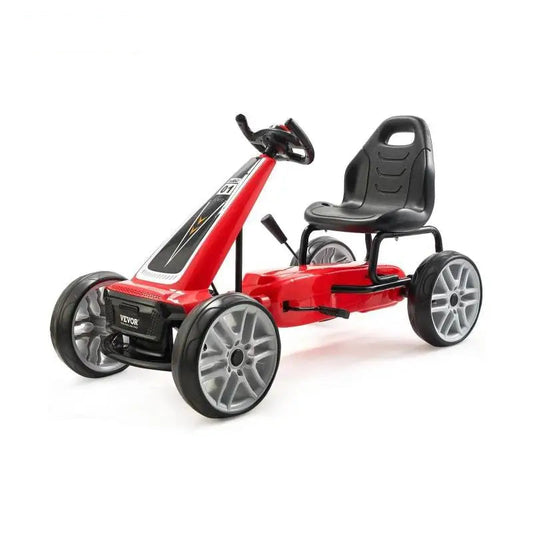Go Kart voor Kinderen - vanaf 6 Jaar - Trapauto voor Jongens - als een Auto - 4 wielen Metaal + Kunststof -  Off-Road Pedaal Rijden Op Speelgoed - met Verstelbare Stoel - Buiten Raceauto - voor Kinderen - Jongens Geschenken - Rood