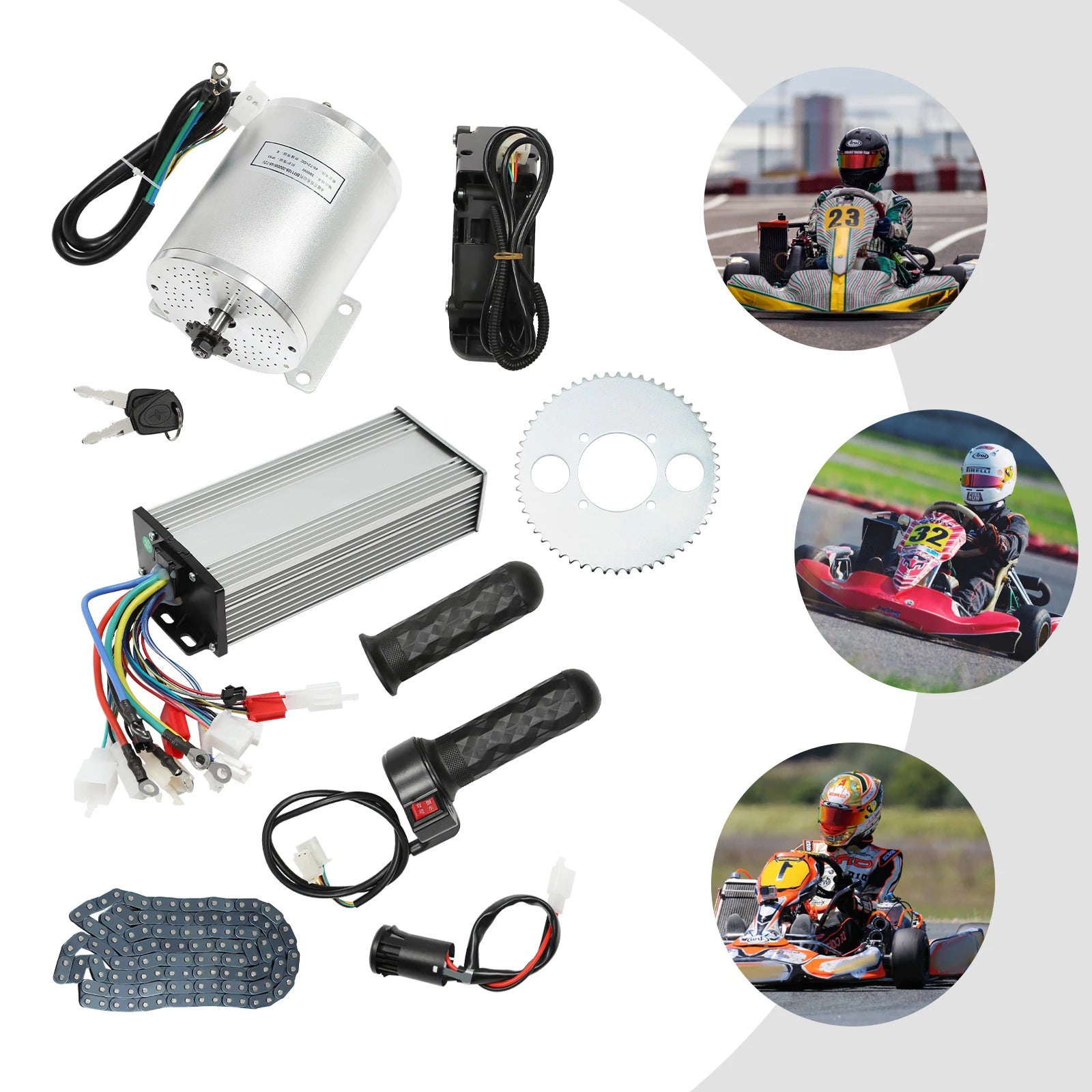 3KW Brushless Motor – Elektrische Motor – Motor Voor Fiets – Motor Voor Go-Kart – 48-72V – Duurzaam Aluminium – Anti-Slip Handvatten - QUORE