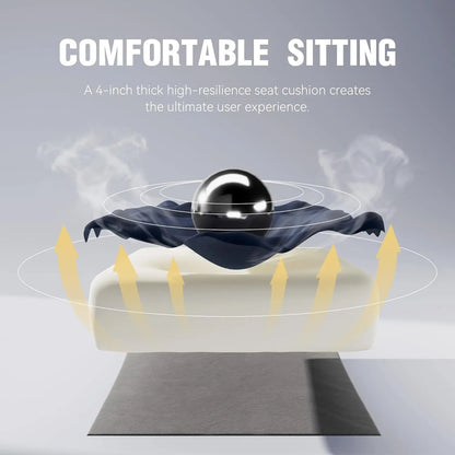 Gaming Stoel - Ergonomische Bureaustoel - Stoelen - Bureaustoelen - met Massage Lendensteun -Uitschuifbare Voetsteun - Suède Stof - Verstelbare Rugleuning - Comfortabele Armleuningen - Blauw