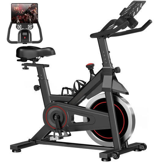 Hometrainer – Fitnessfiets – Indoor Bike – Trainingsapparaat – Cardio Trainer – Stille Riemaandrijving – Verstelbaar Zadel