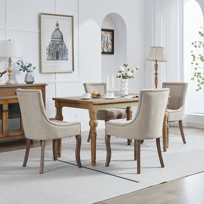 Eetkamerstoel – Stoel – Zithoekstoel – Stoelset – Zwarte Stoel – Set Van 2 – Massief Houten Poten – Comfortabele Dikke Stoffering