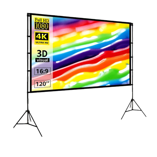 Veidadz - Beamer Scherm - Projector Screen - 100in - 16:9 - Projector Scherm - Projector Doek - Projector Scherm voor Beamer - Home Cinema Thuisbioscoop - Draagbare Beamer - Tripods - QUORE