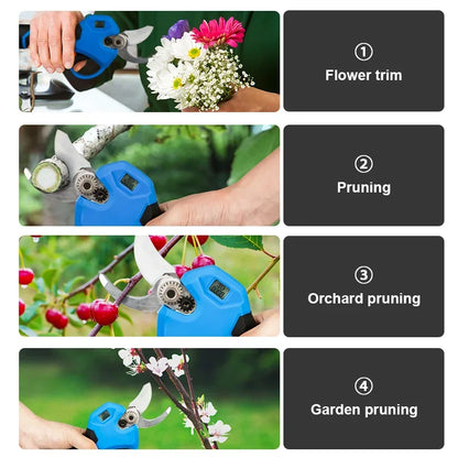 Elektrische Snoeischaar - 40mm - Accu Snoeischaar - Takkenschaar - Heggenschaar - Brushless - 2 Versnellingen - Tuin Gereedschap -  Incl. 2 Accu