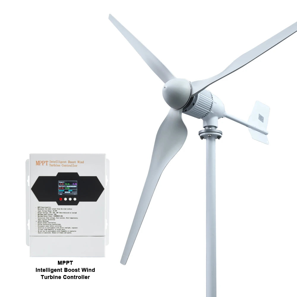 Windturbine – Windgenerator – Huiswindmolen – Energie Opwekker – 8kW – Laag Geluidsniveau – Aluminium Behuizing - Krachtige Controle - 24V