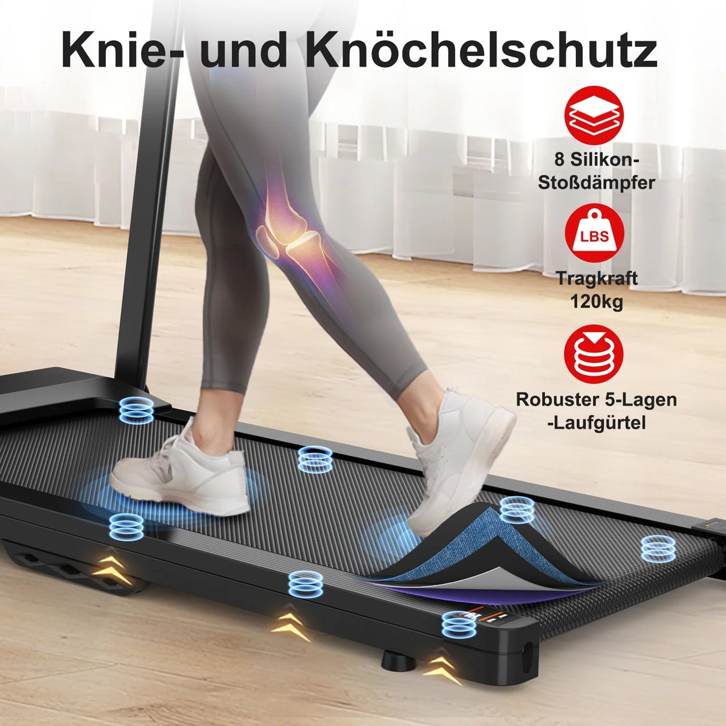 Opvouwbare Loopband – Elektrische Loopband – Home Trainer – Fitness Loopband – Hardloopband – Bluetooth Connectiviteit – Schokabsorberend Dempingssysteem