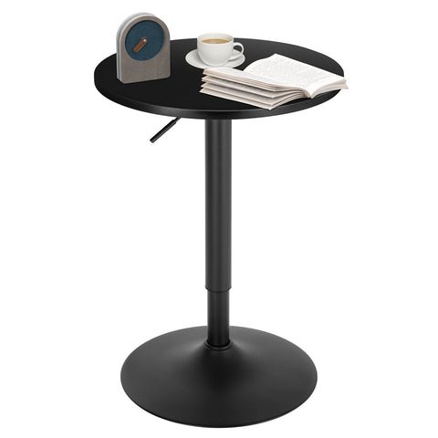 Table - Bar Table - Bistro Table - Round Bar Table - 360° Rotatable Bar Table - Height Adjustable - For Balcony Reception - Dining Room - Table Diameter 52cm - Foot Diameter 45cm - Height 69.5-91.5cm - Black