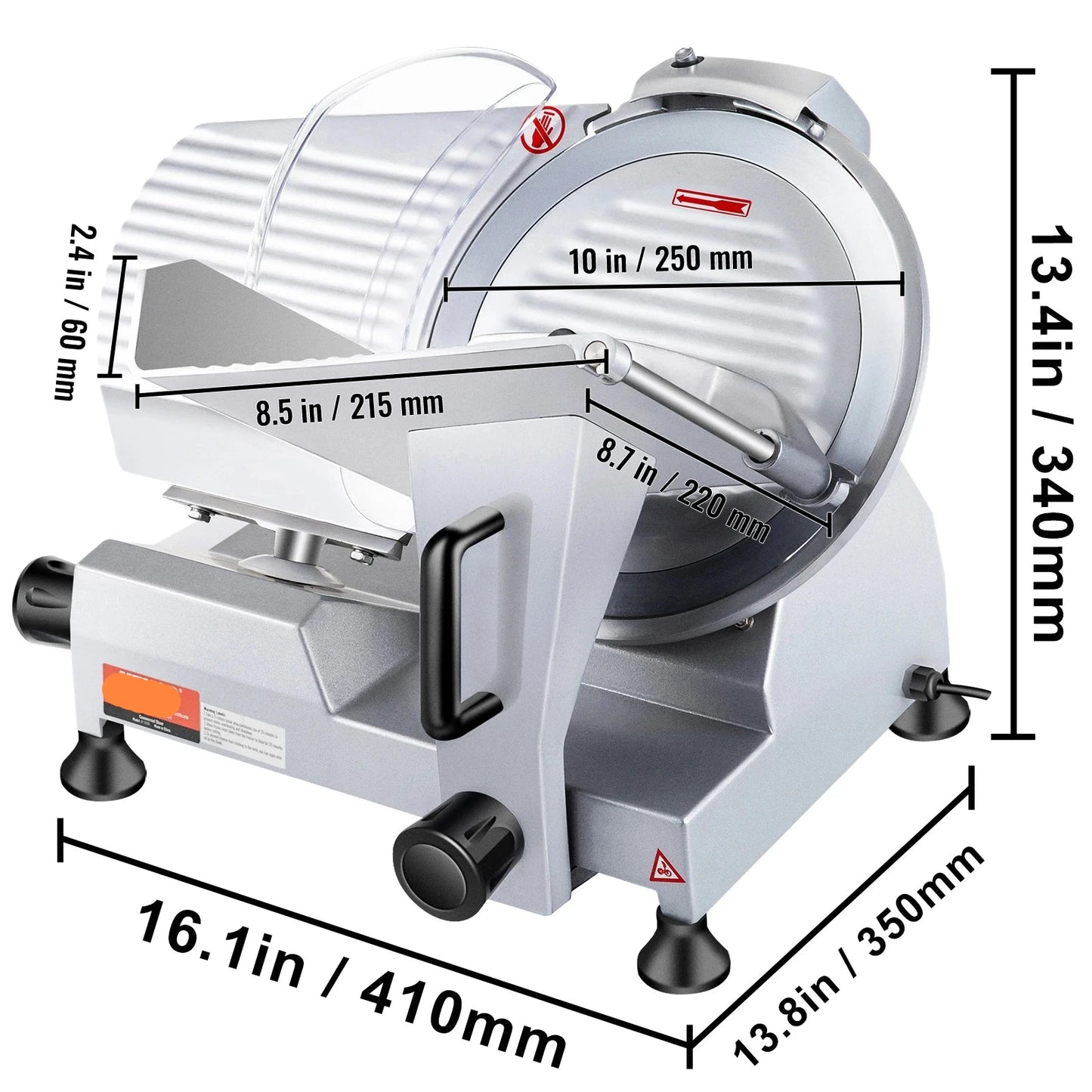 Elektrische Vleessnijder – Vlees Snijmachine – Kaassnijder – Broodsnijmachine – Groentesnijder – 200W Motor – 8 Inch Carbonstalen Mes – Instelbare Dikte