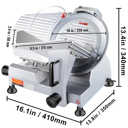 Elektrische Vleessnijder – Vlees Snijmachine – Kaassnijder – Broodsnijmachine – Groentesnijder – 200W Motor – 8 Inch Carbonstalen Mes – Instelbare Dikte