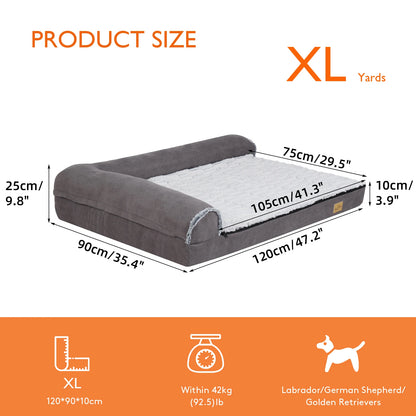 Hondenbed - Orthopedisch Hondenbed - Hondenkussen - L-vormig - Duurzaam en Stijlvol - Wasbare Hoes - Waterdichte Lining - Extra Grote