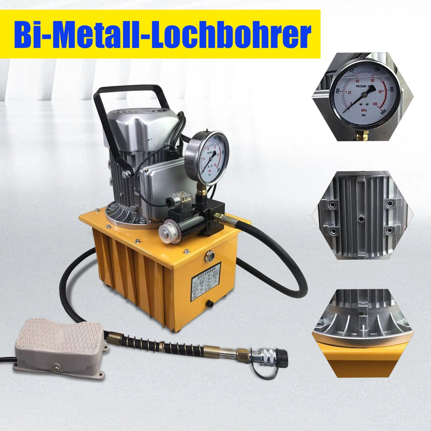 Elektrische Hydraulische Pomp – Hydraulische Machine – Pers Pomp – Lift Pomp – Buigmach Pomp – 750 Watt – 7 Liter Tank