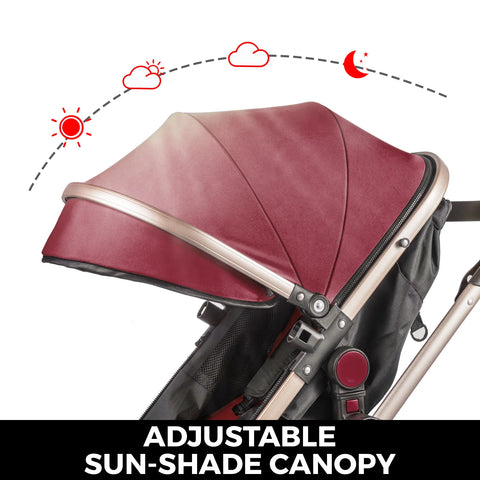 Kinderwagen - Wandelwagen - Buggy - Wandelwagen 3 in 1 - Wandelwagens - Luxe - Draagbaar - Voor Pasgeboren Baby Bassinet Kinderwagen - Goud