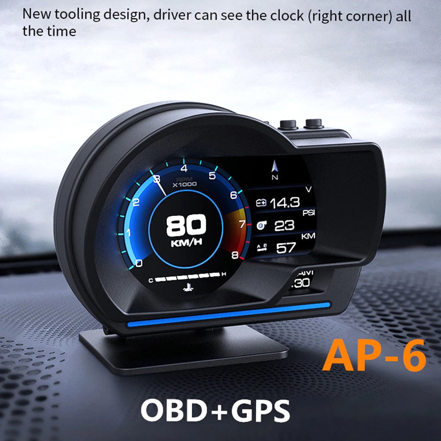 Head Up Display - OBD2 - GPS - Snelheidsmeter Turbo - RPM Alarm Auto Vrachtwagen. - QUORE