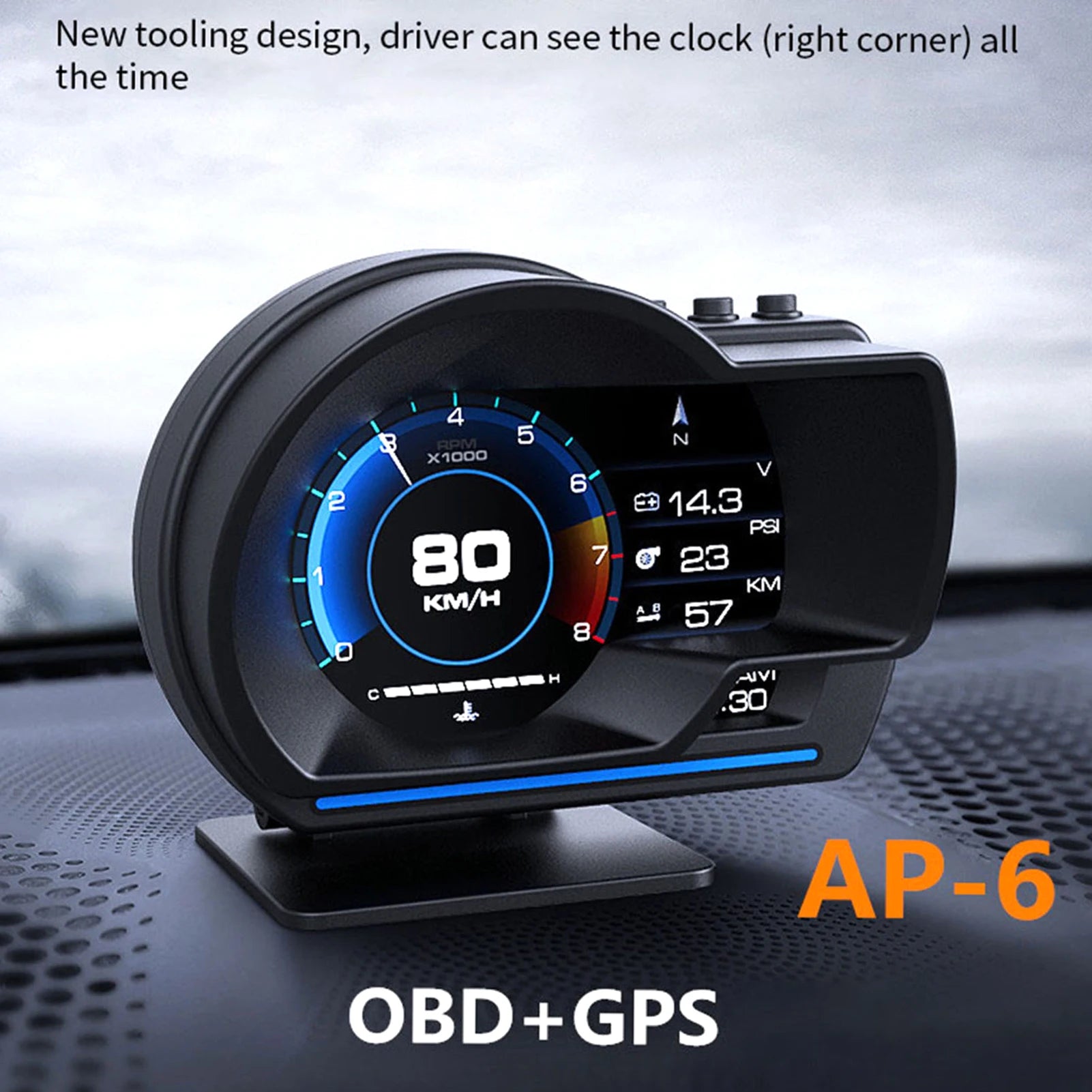 Head Up Display - OBD2 - GPS - Snelheidsmeter Turbo - RPM Alarm Auto Vrachtwagen. - QUORE