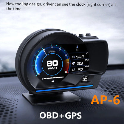 Head Up Display - OBD2 - GPS - Snelheidsmeter Turbo - RPM Alarm Auto Vrachtwagen. - QUORE