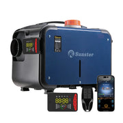 Sunster - Dieselkachel - Elektrische kachel - Kachel en ventilatoren - Benzineluchtkachel - Bluetooth-appbediening - GEEN stroomadapter - 12V - 8KW - 5L - Blauw