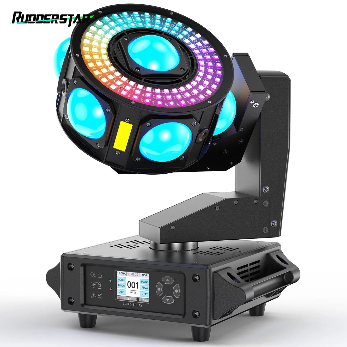 Movingheadlicht – Discolamp – Podiumverlichting – DJ Licht – Beam Spot – 160W LED – 540° Draaibereik – DMX512 & Geluidsbesturing
