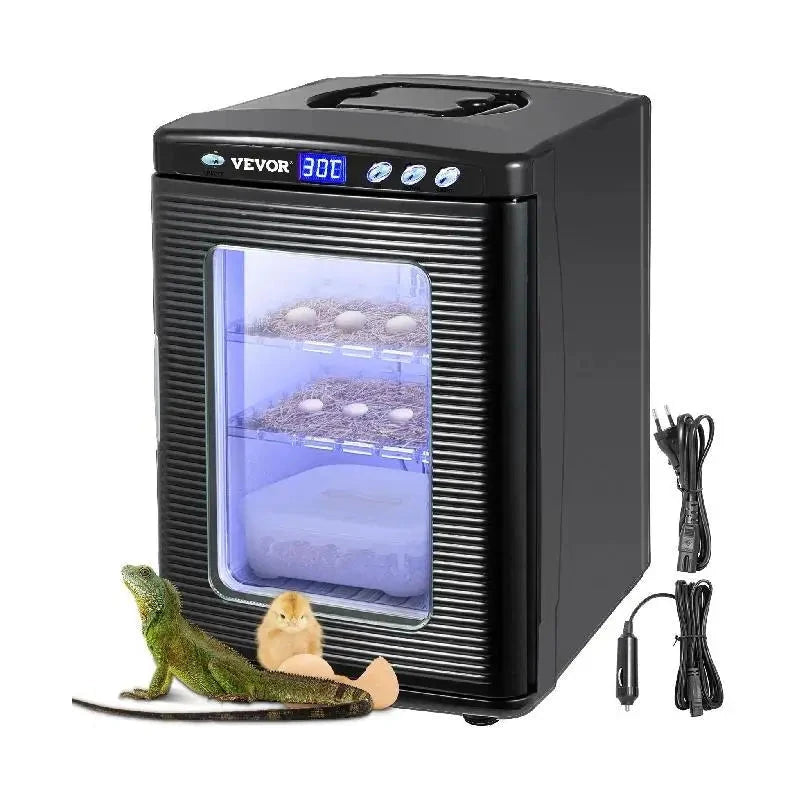Reptielen Broedmachine - Egg Incubator - Ei incubator - 25L - Koeling En Verwarming - 5-60 °C - 110V A - 12V DC - Zwart - QUORE