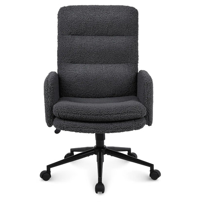 Bureaustoel – Kantoorstoel – Werkstoel – Computestoel – Donkergrijs – Verstelbare Zithoogte – Zachte Kunstmatige Kasjmier Bekleding