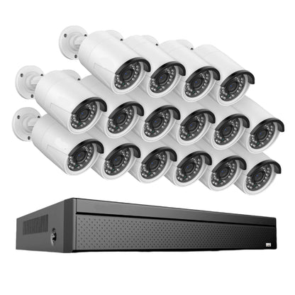 Beveiligingssysteem – 16 Stuks - Camerasysteem – PoE Camera – NVR Systeem – 5MP Resolutie – Nachtzicht 30 Meter – Bewegingsdetectie - 16CH -  1TB
