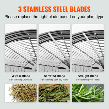 Bladko Trimmer - Trimmerkop - Handmatige Bud Trimmer - met Roestvrijstalen Messen - voor Twisted Spin Cut Clear Dome - 16in Bowl - Zilver - QUORE