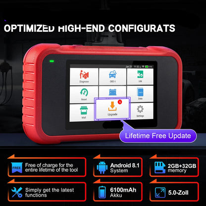 OBD2 Scanner - OBD - Uitleesapparatuur Auto - Diagnosecomputer - Storing Verwijderen - Auto Accessoires - Auto Uitlezen - 12 Reset Services - Systeem Scanner - 5" Touchscreen