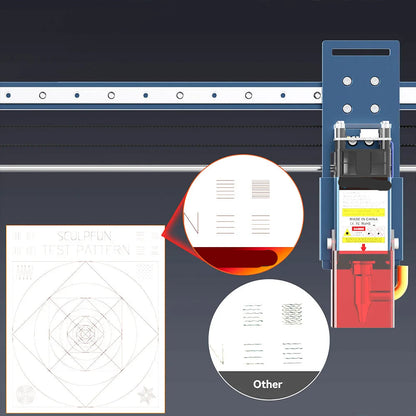 Lasergraveermachine - Graveerset - Graveerder - Graveerapparaat - 5W - Precisie Laser Cutter met Automatische Luchtpomp - 0.06x0.08mm Focus - 32-bit Controller - 410x400mm Werkgebied - voor Graveren en Snijden van Hout, Leer, Acryl