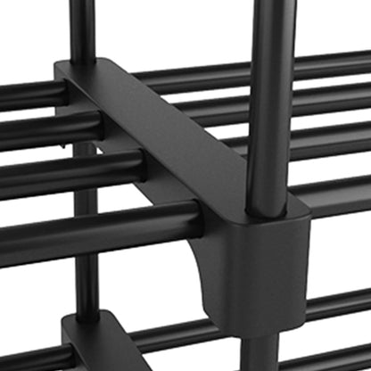 Grote-Schoenenrek - Kastplank-Metaal-Kunststof - Schoenenorganizer - Duurzame-Montage - Minimalistisch-Design - Opbergorganizer - Stapelbare-Schoenentoren - Zwart