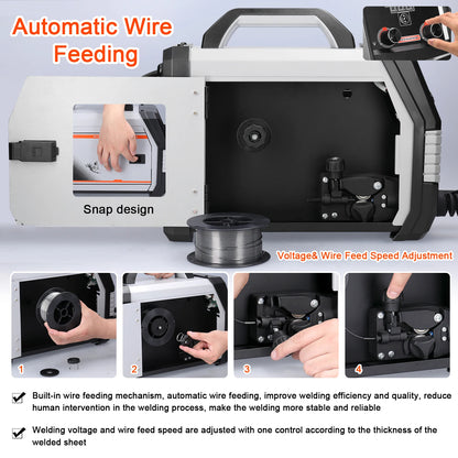 Welding Machine - Electric Welder - Multifunctional - 4 in 1 MIG MMA MAG TIG - Inverter Welder - Portable Electric Welding Machine - Intelligent Welder - Gray