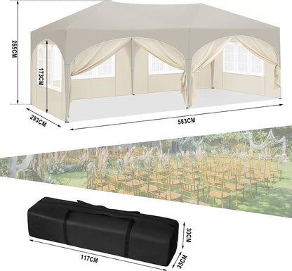 Tuinpaviljoen – Partytent – Outdoor Tent – Tuinkamer – Markttent – Waterdicht – 3x6 Meter – UV-Bescherming - Beige