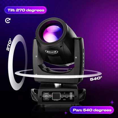 230W Moving Head Licht – Beam Licht – DJ Licht – Podiumverlichting – Showverlichting – EU Plug – Krachtige 7R Led met 24-Prism Effect – DMX512 en RDM Controle
