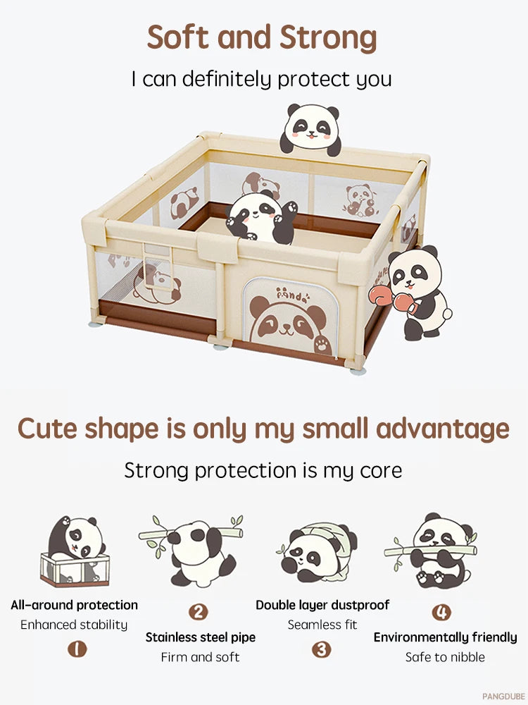 Kinderbox - Speelbox - Box Baby - Metalen Speelbox - Schuim Bescherming - Veilig Baby - Stofdicht - Speeltuin - 200-200cm