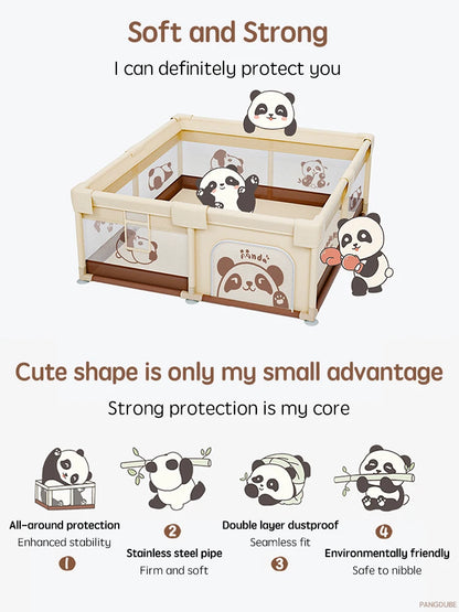 Kinderbox - Speelbox - Box Baby - Metalen Speelbox - Schuim Bescherming - Veilig Baby - Stofdicht - Speeltuin - 200-200cm