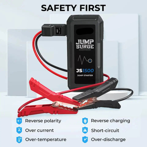 Jumpstarter - Jumpstarter voor Auto - 12V - 1500A - 10000Mah - Auto Startapparaat - Jumpstarter met Powerbank - Smart - Jumpstarter - USB - Verlichting - Sigarettenaansteker - Zwart