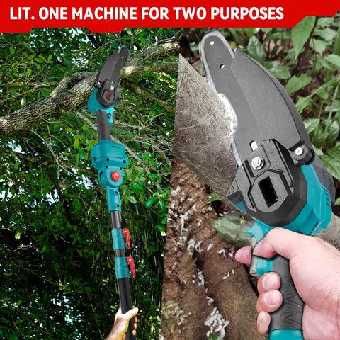Elektrische Kettingzaag - Accu Kettingzaag - 3 in 1 Pruner- 3500W - 18V - Tuinboom snoeigereedschap - 6 Inch - Zonder batterij - QUORE