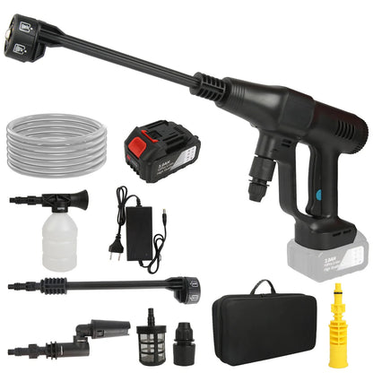 Hogedrukreiniger - Hogedruk Auto-Wasser - Hogedrukspuit - Draadloze - 3500W - 18V - 200Bar - 6-in-1 Mondstuk - 1 Accu - Zwart