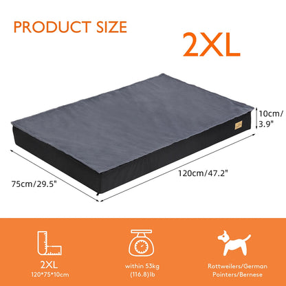 Hondenbed - Kussen - Wasbare - met Waterdichte Hoes -Orthopedische - Comfortabel & Stevig - 2-in-1 Ontwerp - Antislip Bodem - Dubbel Extra Groot Formaat