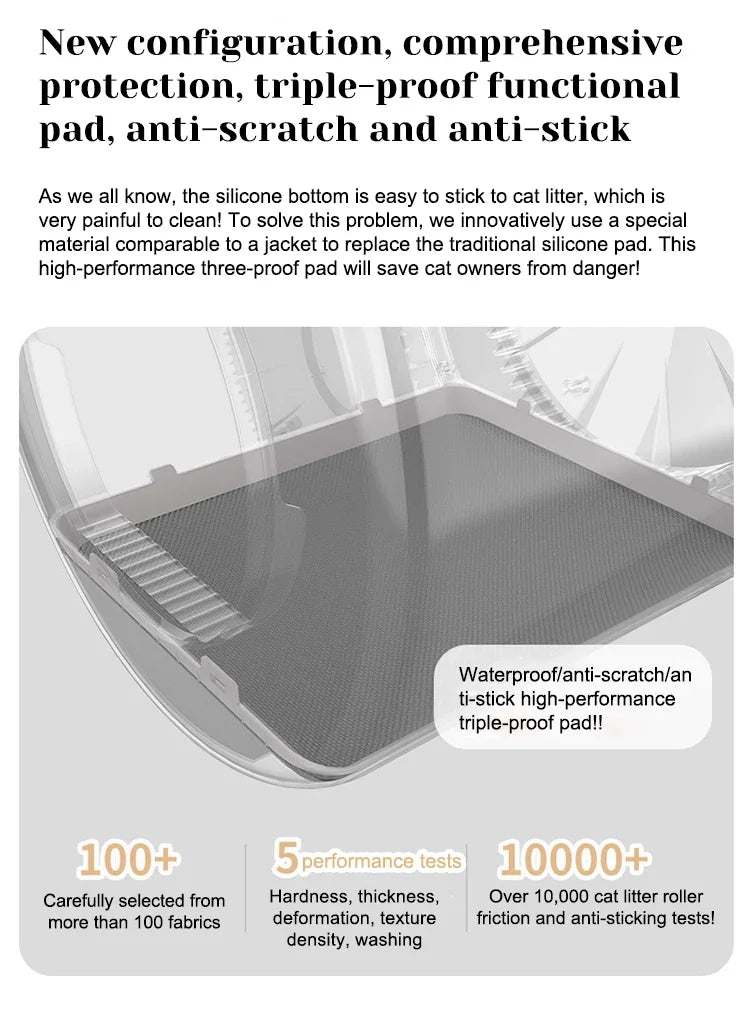 Automatische Kattenbak – Slimme Kattenbak – Zelfreinigende Bak – Geurvrije Kattenbak – 70 Liter Inhoud – App-Bediening – Groot Afvalreservoir - Wit