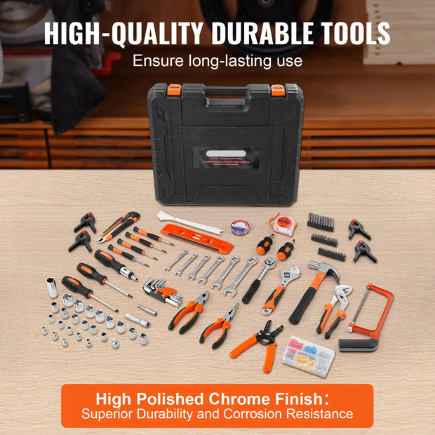 Gereedschapskoffer – 216-delige Set – Inclusief Hamer, Schroevendraaiers & Tang – Ideaal voor Huis & Auto – Zwart