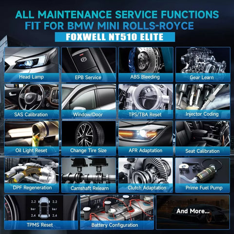 OBD2-Scanner - Diagnosecomputer - Slimme Diagnosetool - Foutverwijdering - Voor BMW - Alle systemen ABS SRS D.PF TPMS OBD2 Diagnose Scanner - OBD2 Automotive Scanner - Bi-directionele Diagnose - Zwart