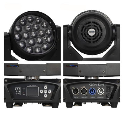LED Wash Moving Head – LED Beam Verlichting – DJ Licht – Podiumspot – RGBW Stage Light – 2 Stuks Met Flightcase – 285W Vermogen – Instelbare Zoom 10-60°