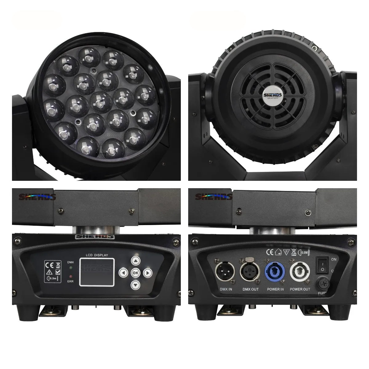 LED Wash Moving Head – LED Beam Licht – Stage Light – DJ Verlichting – Discotheek Lamp – 19x15W RGBW – Zoomfunctie & DMX-besturing – Inclusief Flightcase – EU Plug - QUORE