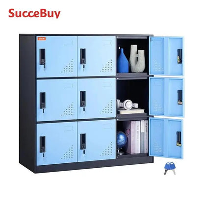 Metalen Opbergkast – Lockerkast – Opbergkast – Kantoor Kast – Garage Kast – 9 Compartimenten – Magneetsloten