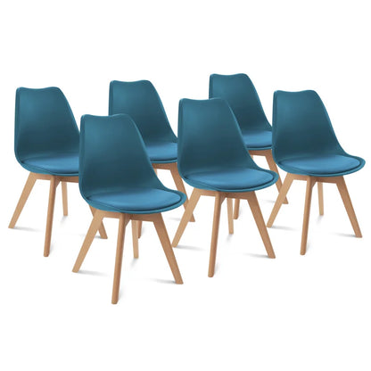Eetkamerstoel – Stoel – Kuipstoel – Bistrostoel – Beukenhouten Poten – Synthetisch Leder – Comfortabele Foamvulling