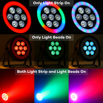 RGBW LED Par Verlichting – Stage Lamp – DJ Verlichting – Theaterlicht – Feestverlichting – EU Plug – 70W Vermogen – DMX512 Geluidgestuurd