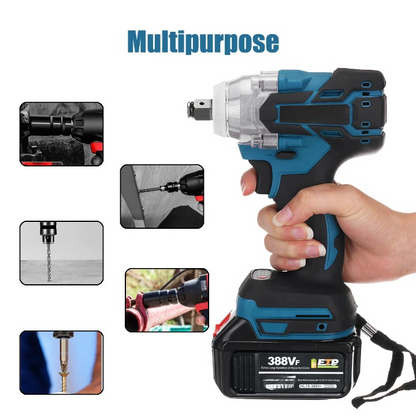 Elektrische Slagmoersleutel - Draadloze - Borstelloze - Wrench - 520Nm - Hoog Koppel - Power Tools - 18V - 4100rpm - 1/2inch - Zwart/Blauw