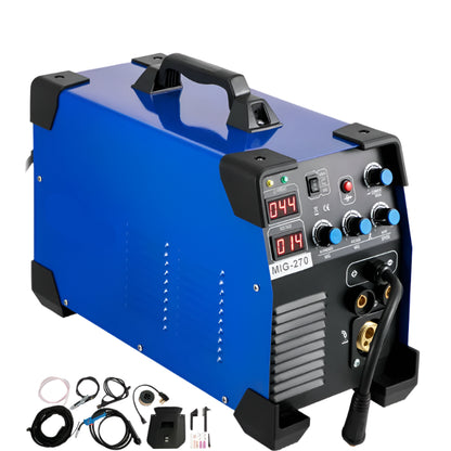 3-in-1 Lasmachine – Inverter Lasapparaat – MIG MMA TIG – Verstelbare Stroomsterkte 50-270A – Compact Draagbaar – IGBT Technologie - Blauw