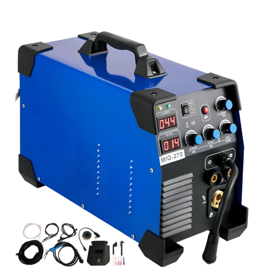 3-in-1 Lasmachine – Inverter Lasapparaat – MIG MMA TIG – Verstelbare Stroomsterkte 50-270A – Compact Draagbaar – IGBT Technologie - Blauw