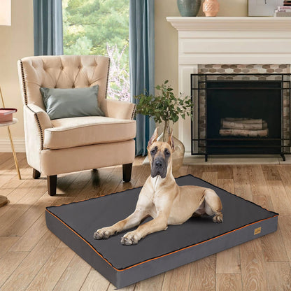 Hondenkussen - Orthopedisch Hondenbed - Waterdicht - met Verwijderbare Hoes - voor Hondenbench en Kennels - 600D Oxford Stof Onderkant - 120x90x10 cm - QUORE