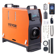 Vevor - Alles-in-één autoverwarming - Dieselverwarming - Benzineluchtverwarming - Dieselverwarming met LCD en demper - voor auto, vrachtwagen, boot - 8KW LCD - Oranje